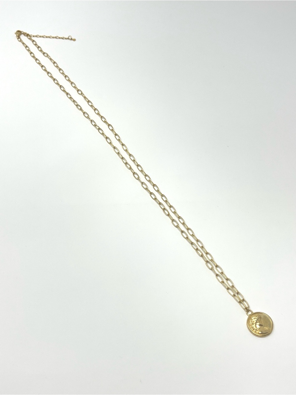 New Anthropologie x Tai Gold Link Coin Pendant Necklace - Picture 2 of 5